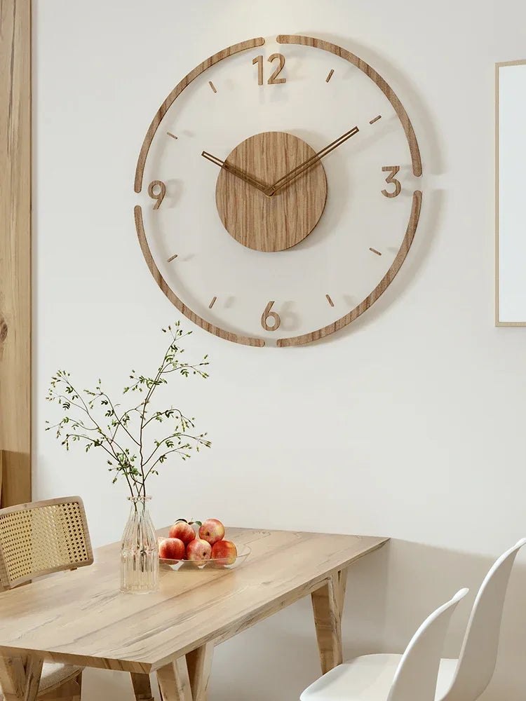 Acrylic & Wood Silent Wall Clock – Modern Living Room Decor Silent Wall Clock Axl