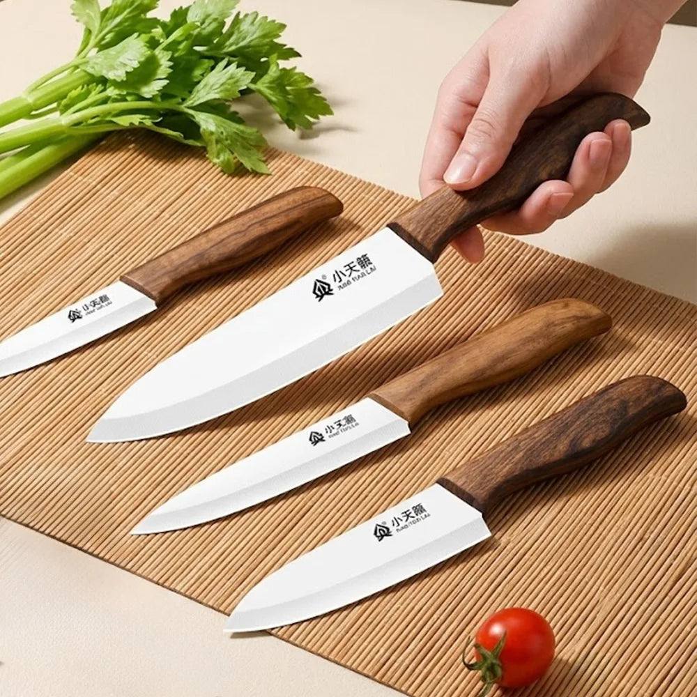 PLYS Ceramic Knife Set with Wooden Handle & Peeler Ceramic Knife Set Axl