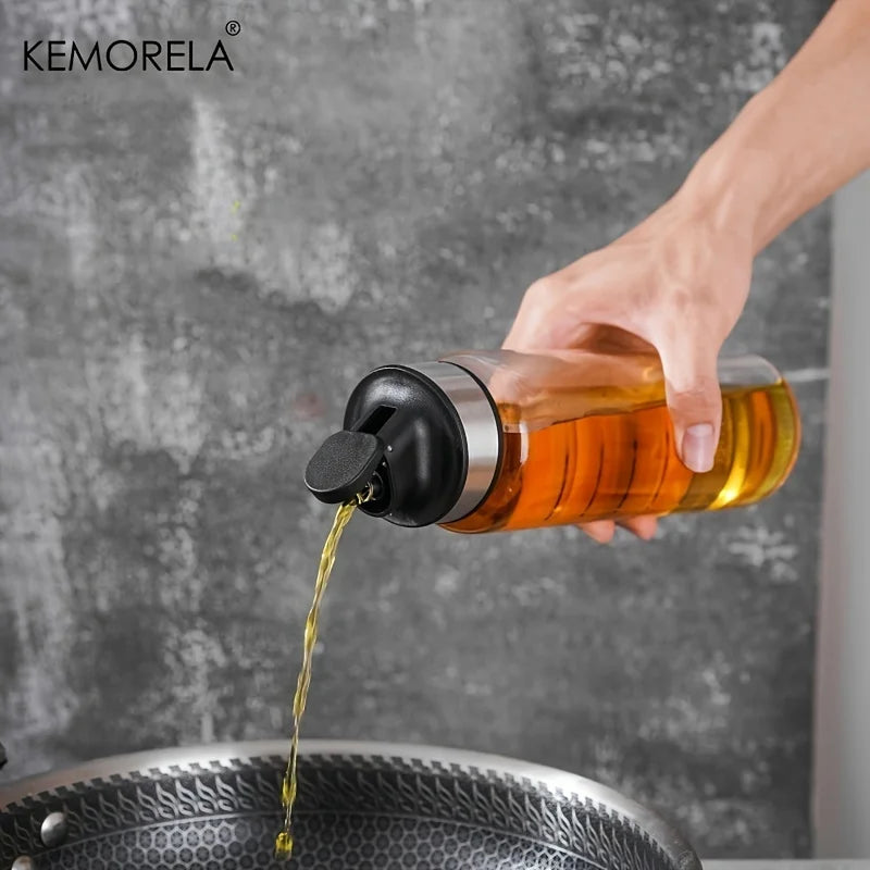 KEMORELA Glass Oil Dispenser Bottle – Drip-Free Auto Seal Oil Dispenser Bottle Axl