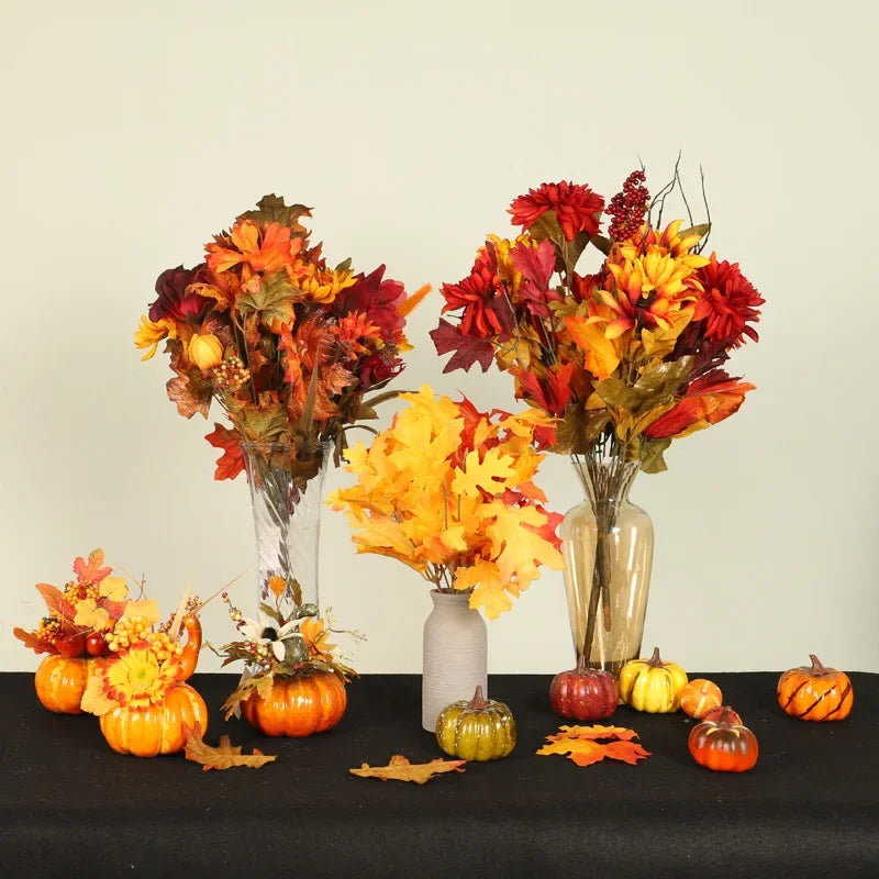 Simulation Pumpkin Maple Leaf Table Ornament – Autumn Decor Seasonal Table Ornament Axl