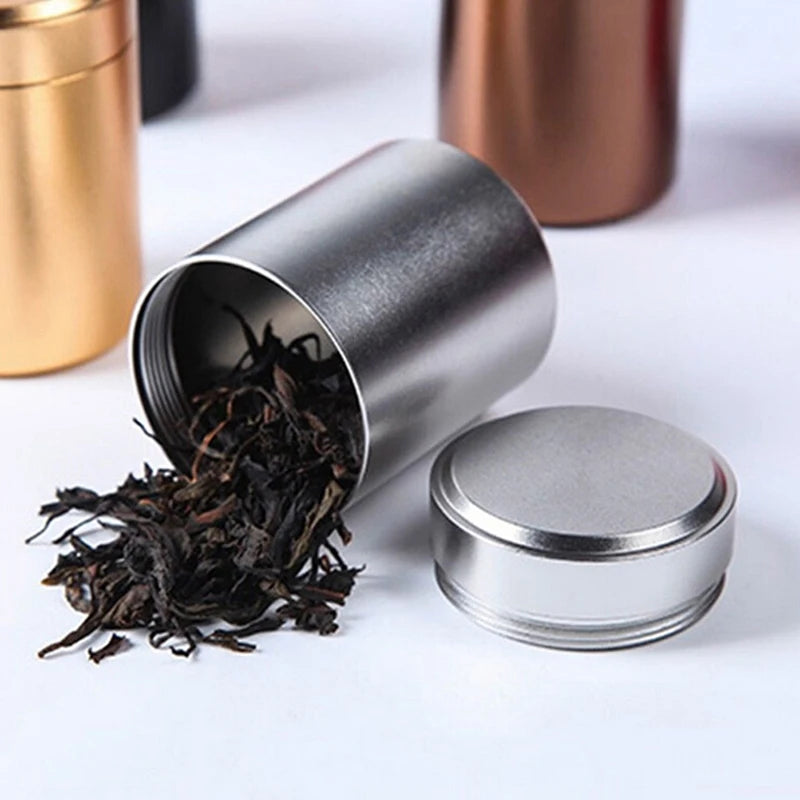 Airtight Aluminum Herb Stash Jar – Silver Metal Storage Can Herb Storage Jar Axl