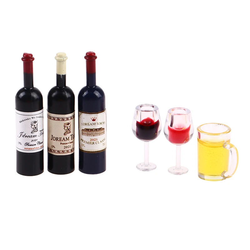 1:12 Dollhouse Miniature Wine & Beer Set – 15-Pc Resin Decor Dollhouse Miniature Set Axl
