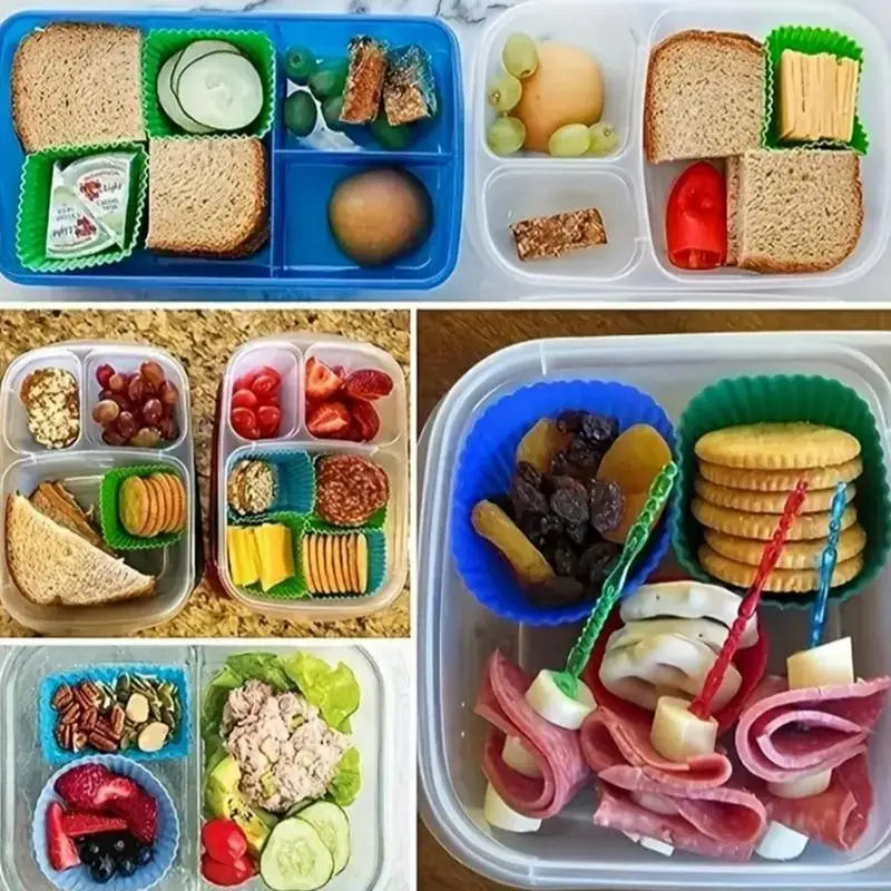 Silicone Bento Lunch Box Dividers 12/24 Pcs – Kids Cups Bento Box Dividers Axl