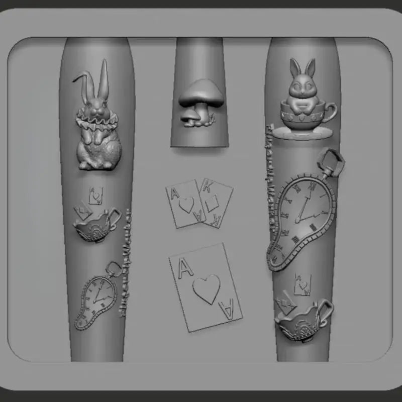 3D Silicone Nail Art Mold – Flower Butterfly Clover Design Nail Art Mold Axl A2