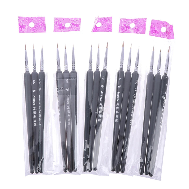 3-Piece Miniature Paint Brush Set – Sizes 0, 00, 000 Fine Detail Miniature Paint Brushes Axl