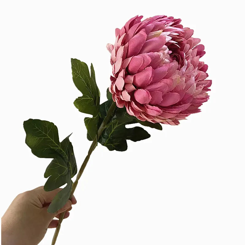 Silk Pineapple Chrysanthemum Long Stem Artificial Flower Artificial Flower Axl Deep Pink