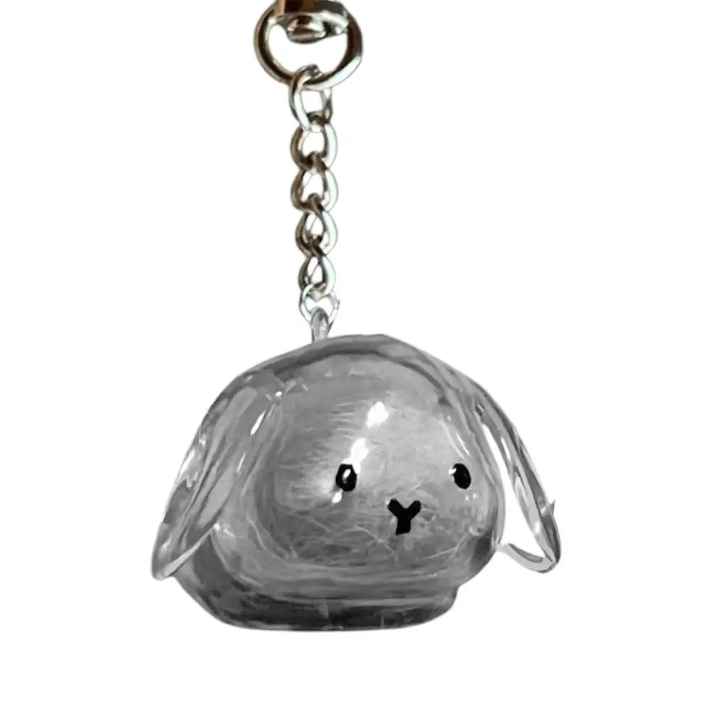 Rabbit Pet Fur Keepsake Capsule Keychain – Transparent Pendant Keepsake Keychain Axl C