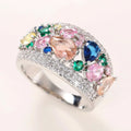 Huitan Multi-Color Cubic Zirconia Women's Fashion Ring Fashion Ring Axl Q619 10