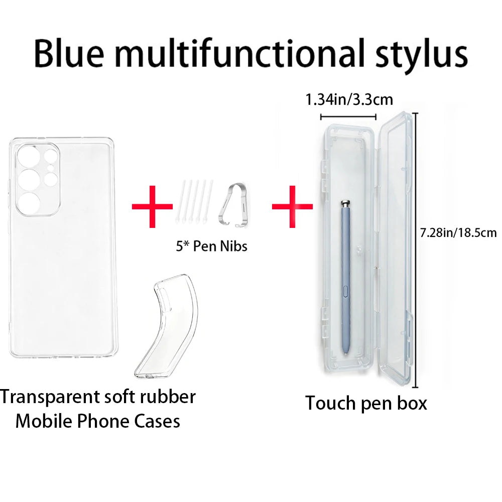 Samsung Galaxy S25 Ultra S Pen Stylus + Nibs + Clear TPU Case Kit Phone Accessories Kit Axl Blue