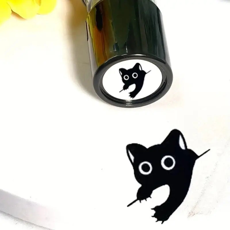 Cute Black Kitten Rubber Stamp – Journal & Scrapbooking DIY Decorative Rubber Stamp Axl A9