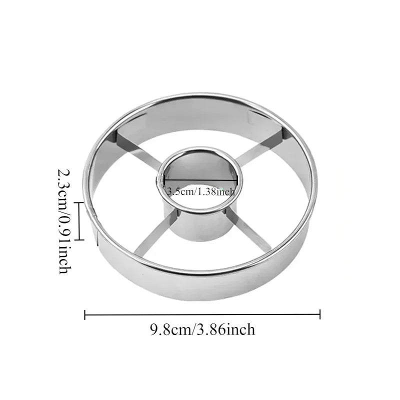 Donut Cookie Cutter Mold – 9cm Stainless Steel Round Ring Baking Cookie Cutter Axl