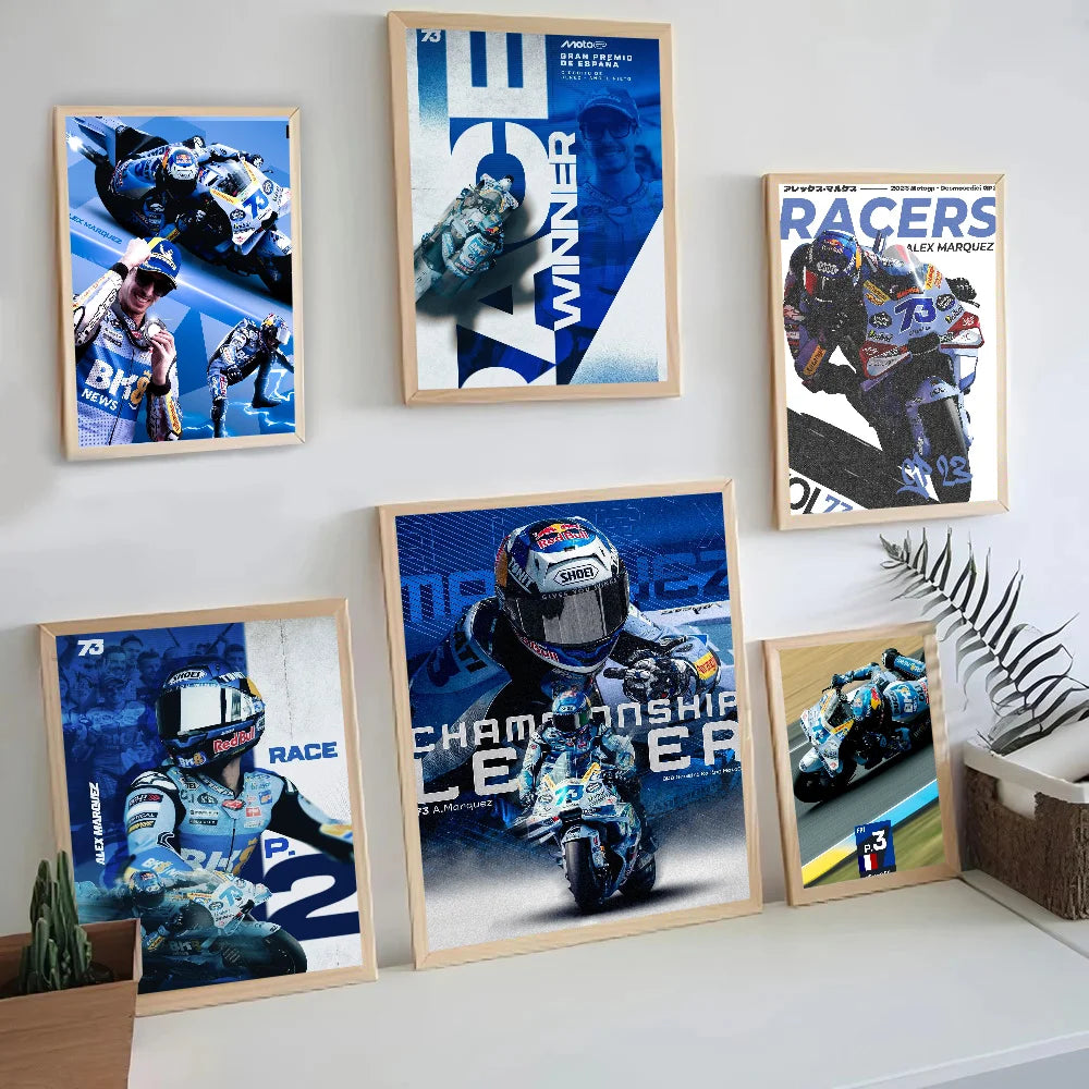 MotoGP Wall Poster – Self-Adhesive Waterproof Art Sticker Wall Art Poster Axl