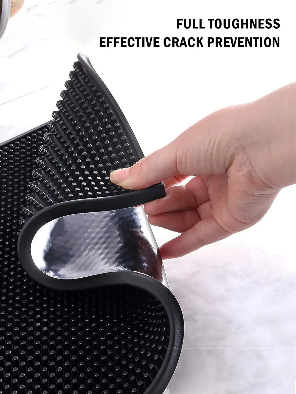 Leeseph Black Bar Spill Mat 17.7x11.8 in – Non-Slip PVC Bar Spill Mat Axl