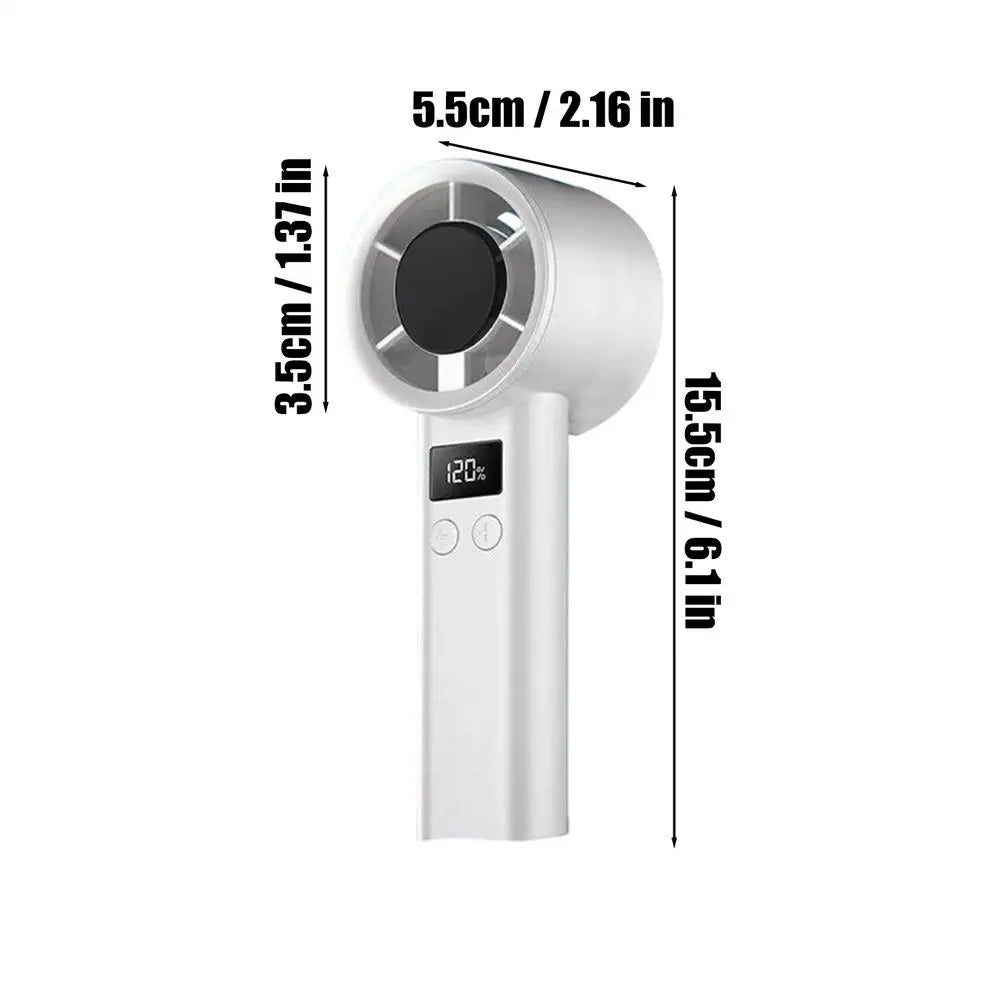 120-Speed Mini Handheld Fan – USB Rechargeable Portable Fan Handheld Portable Fan Axl White