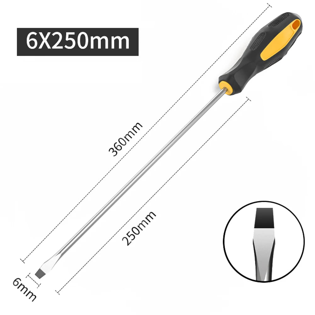 250mm Magnetic Screwdriver – Slotted & Cross Head, Rubber Grip Magnetic Screwdriver Axl