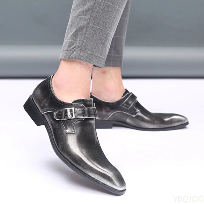 YBQJOO Men's Slip-On Dress Loafers | British Style Plus Size Men's Dress Loafers Axl