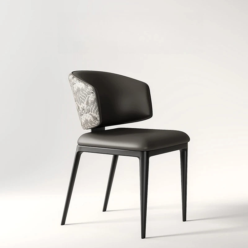Minimalist Modern Dining Chair – Nordic Leather & Metal Frame Dining Chair Axl