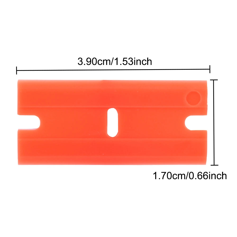 100-Pack Plastic Scraper Blades – Sticker & Glue Remover Scraper Blade Set Axl Orange