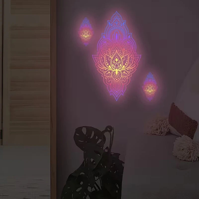 Glow-in-the-Dark Butterfly Mandala Wall Stickers | PVC Decals Wall Stickers Axl