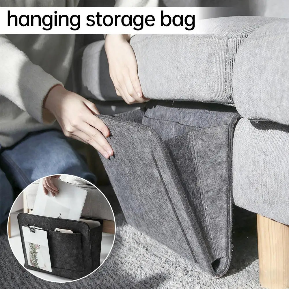 Felt Bedside Hanging Organizer – Multi-Pocket Sofa Storage Bag Hanging Storage Organizer Axl