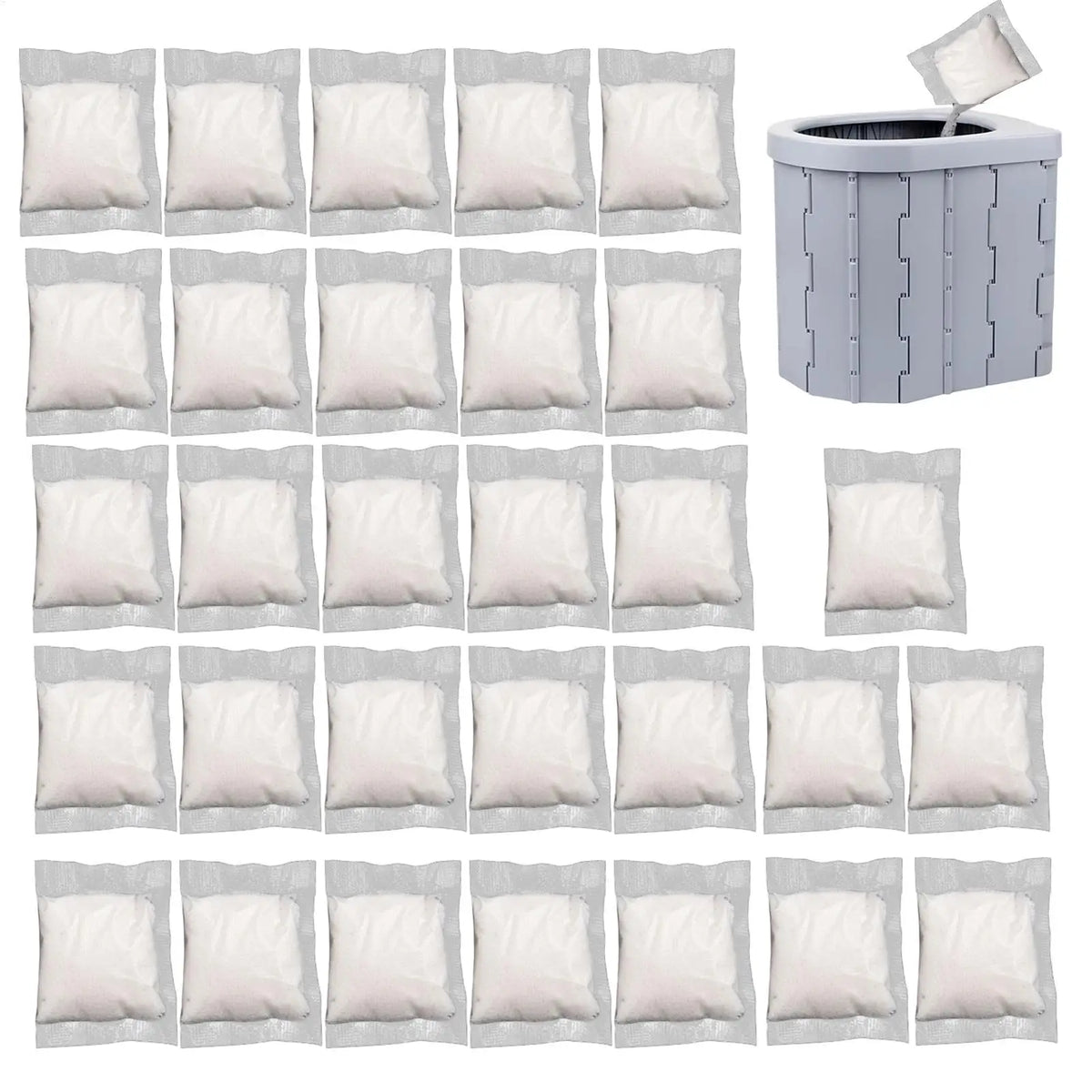 Portable Toilet Deodorizing Powder – 30-Pack Absorbent Gel Portable Toilet Powder Axl