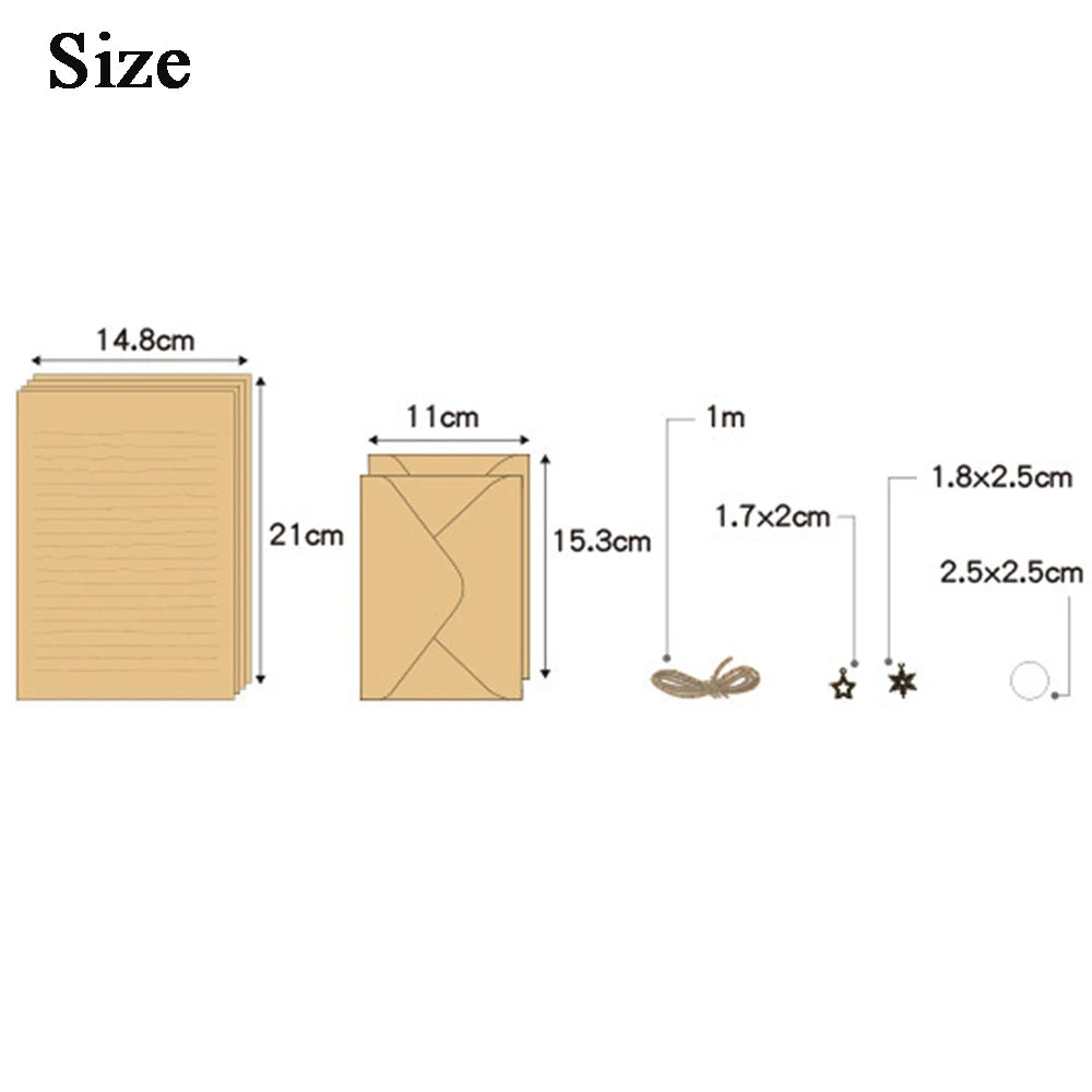 Vintage Kraft Paper Envelope Set | European Letter Writing Kit Stationery Writing Set Axl
