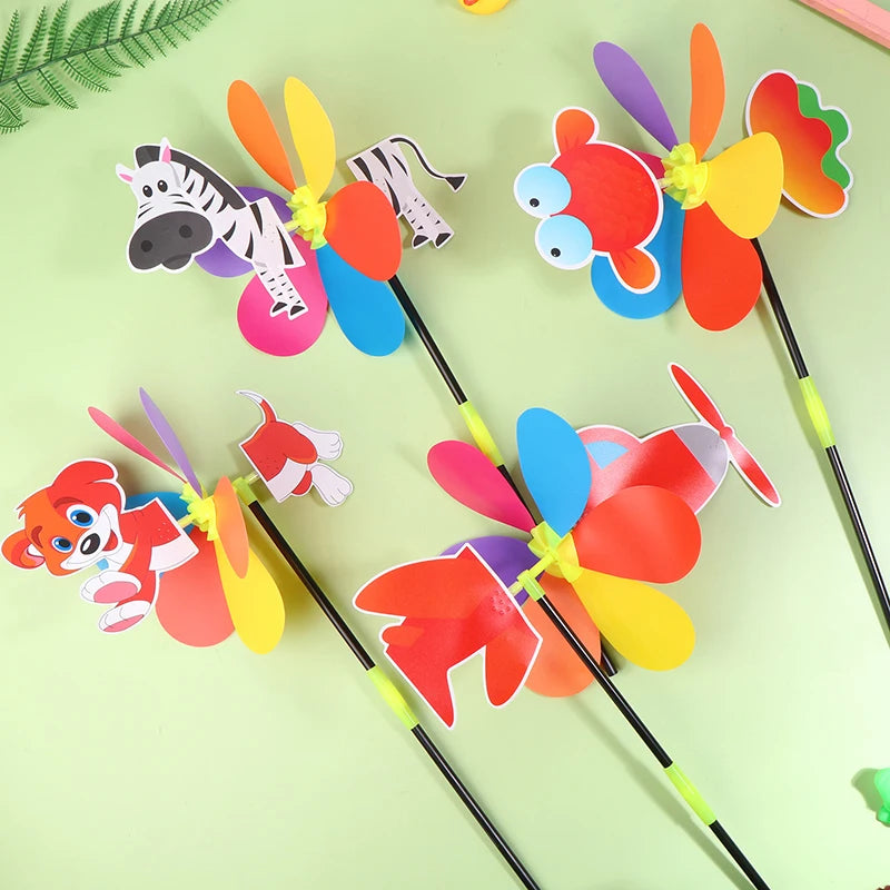 3D Animal Cartoon Windmill Toy – Kids DIY Decoration Set Kids Windmill Toy Axl