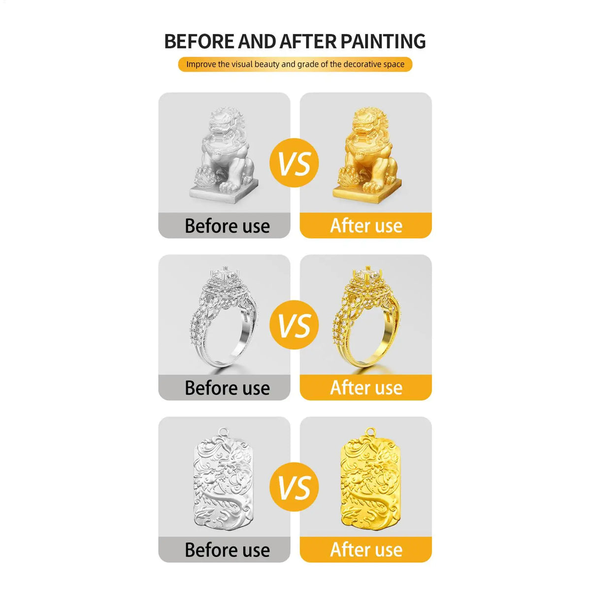 Liquid Gold Foil Paint 300g – Fast Drying, Non-Fading Metallic Craft Paint Axl