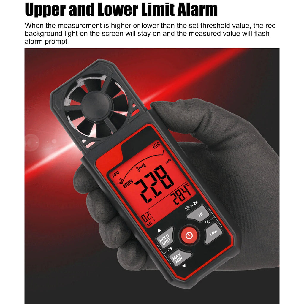 TA641B Portable Anemometer – Wind Speed & Airflow Meter Handheld Anemometer Axl