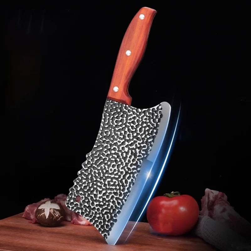 PLYS Meat Cleaver – Heavy Duty Stainless Steel Butcher Knife Meat Cleaver Knife Axl 1pcs D