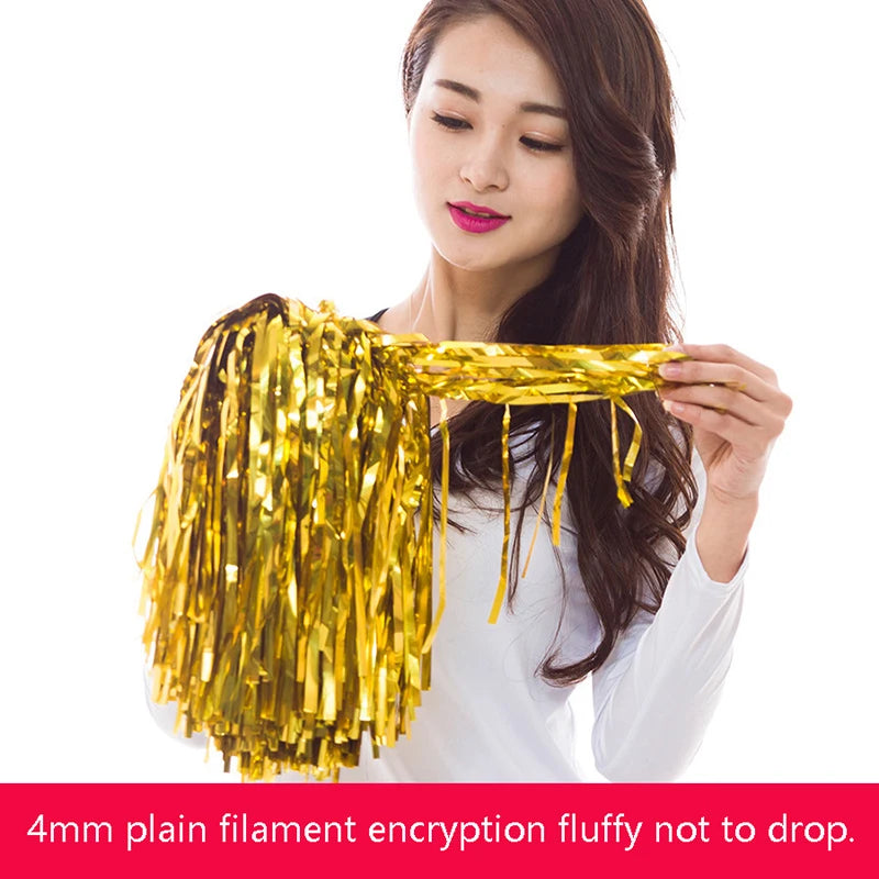 Metallic Cheerleading Pom Poms 2 Pack – Kids & Adults Cheerleading Pom Poms Axl