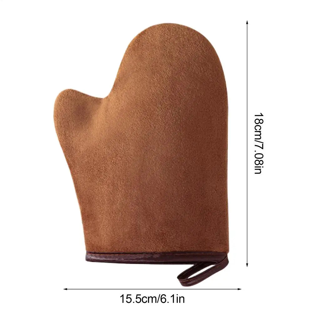 Double-Sided Self-Tanning Mitt Applicator Glove with Thumb Self-Tanning Mitt Axl Brown
