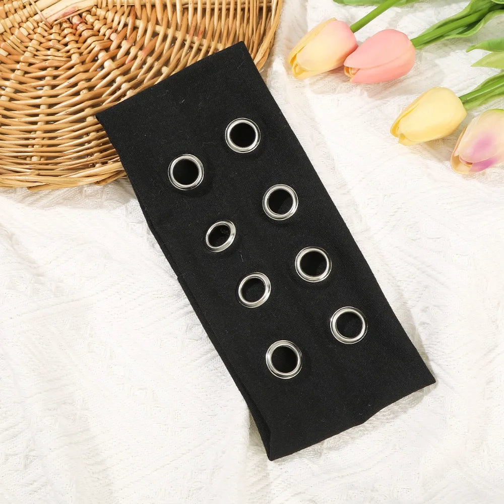 Punk Leopard Print Metal Headband – Steampunk Eyelet Style Punk Headband Axl Style 1
