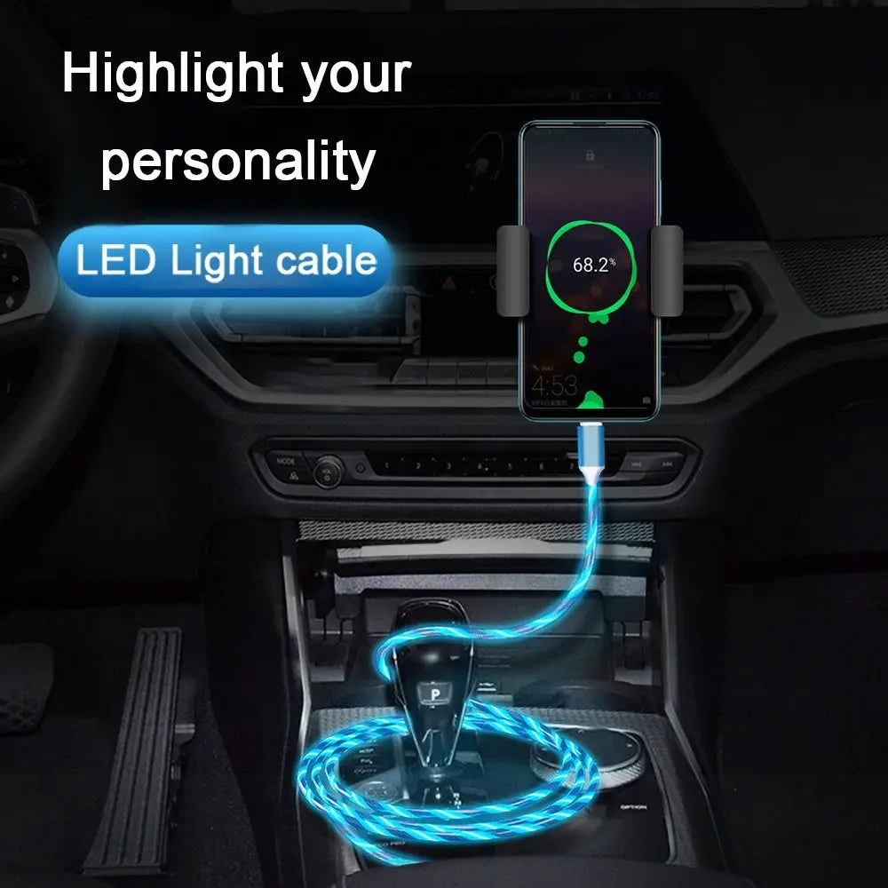 LED Glowing USB-C & Micro USB Charging Cable – 1M Luminous USB Charging Cable Axl