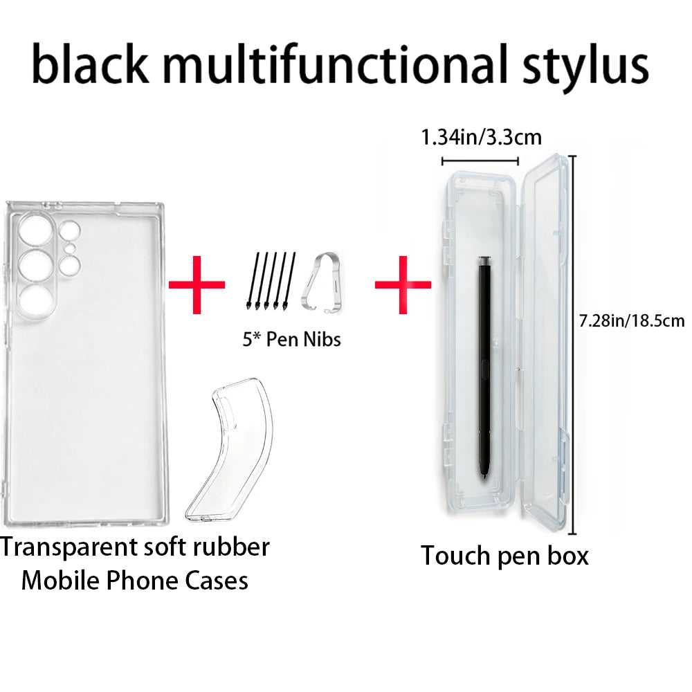 S Pen Stylus + Nibs + Clear Case Kit – Samsung Galaxy S24 Ultra Phone Stylus Kit Axl Black
