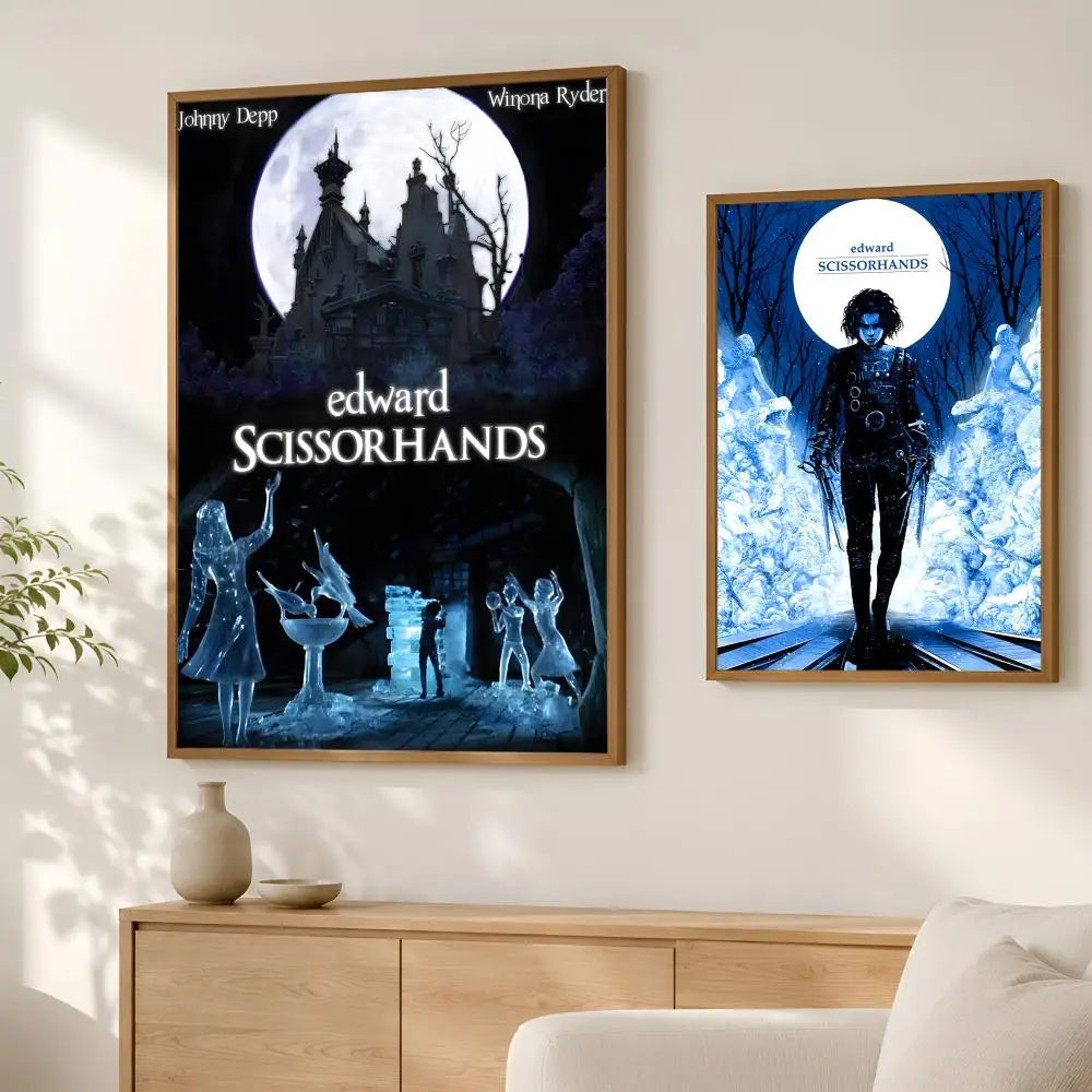 Edward Scissorhands Poster – Self-Stick HD Waterproof Wall Art Movie Wall Poster Axl