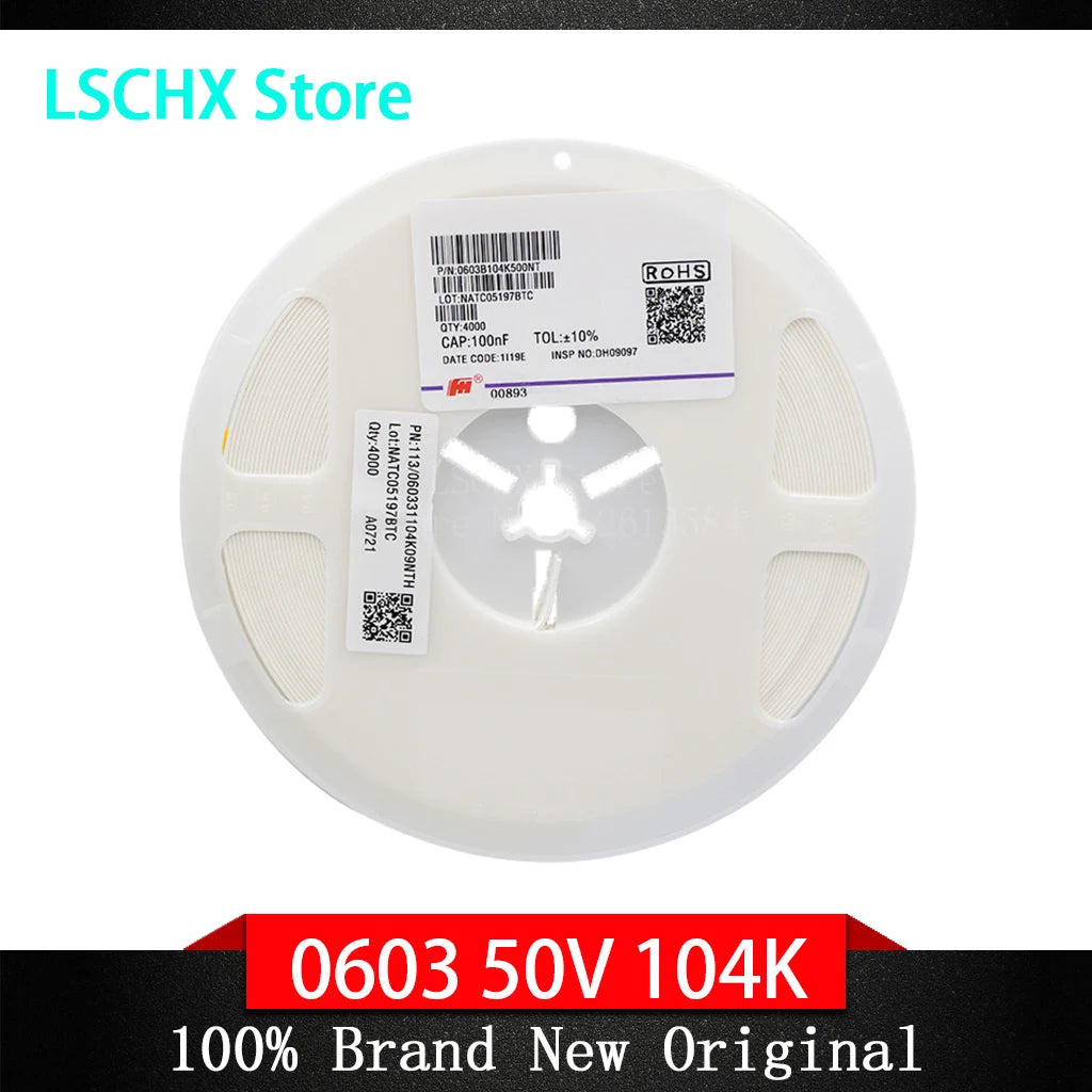 4000pcs 100nF X7R 50V SMD Capacitor | 0402 0603 0805 1206 SMD Ceramic Capacitor Axl 0805 50V X7R 4000pcs