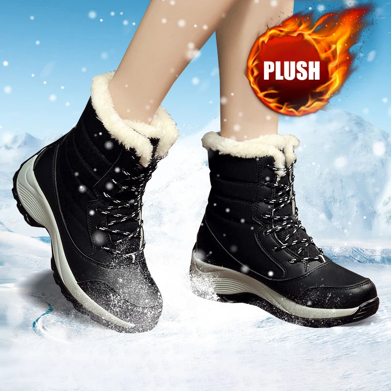 AZGB Women's Waterproof Snow Boots – Chunky Platform Ankle Women's Snow Boots Axl