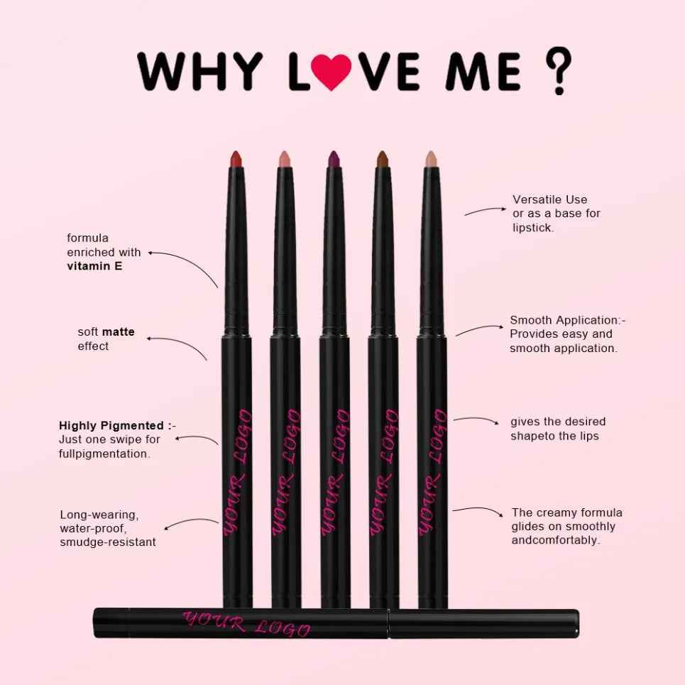 Waterproof Matte Lip Liner Pencil – Vegan, Long-Lasting Lip Liner Pencil Axl
