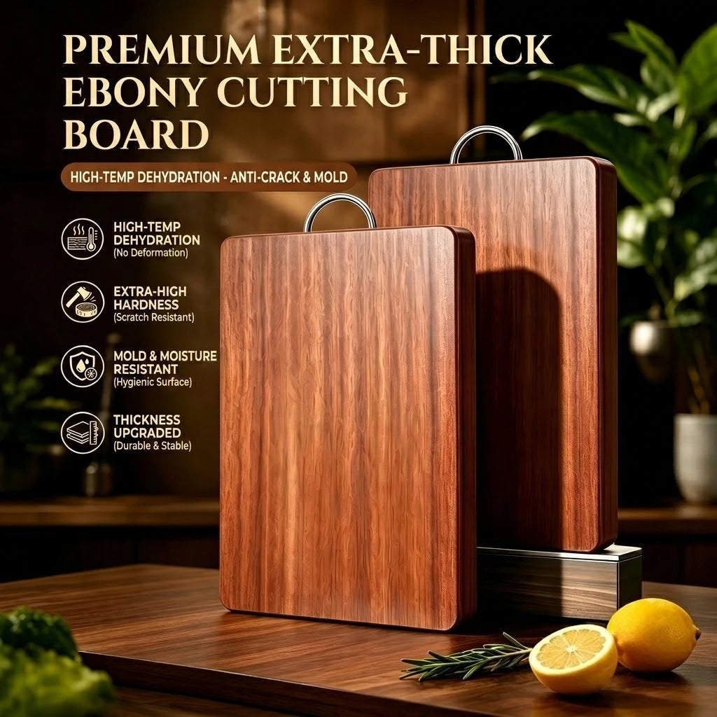 PLYS Ebony Wood Double-Sided Anti-Slip Cutting Board Wooden Cutting Board Axl