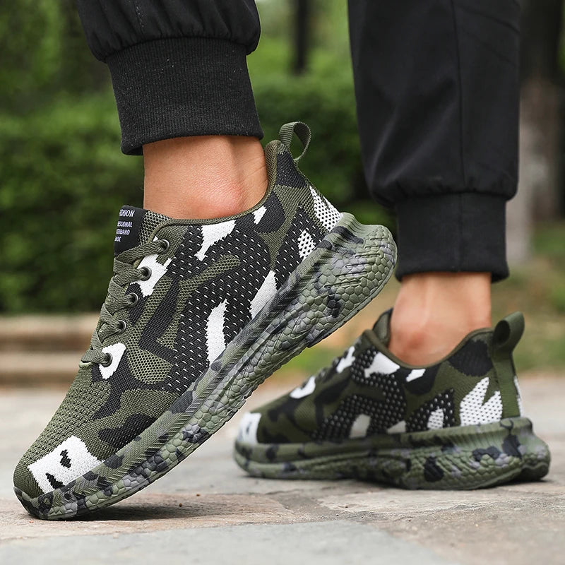 ZULIWAGN Men's Camo Mesh Sneakers – Lightweight & Breathable Men's Sneakers Axl Green 42