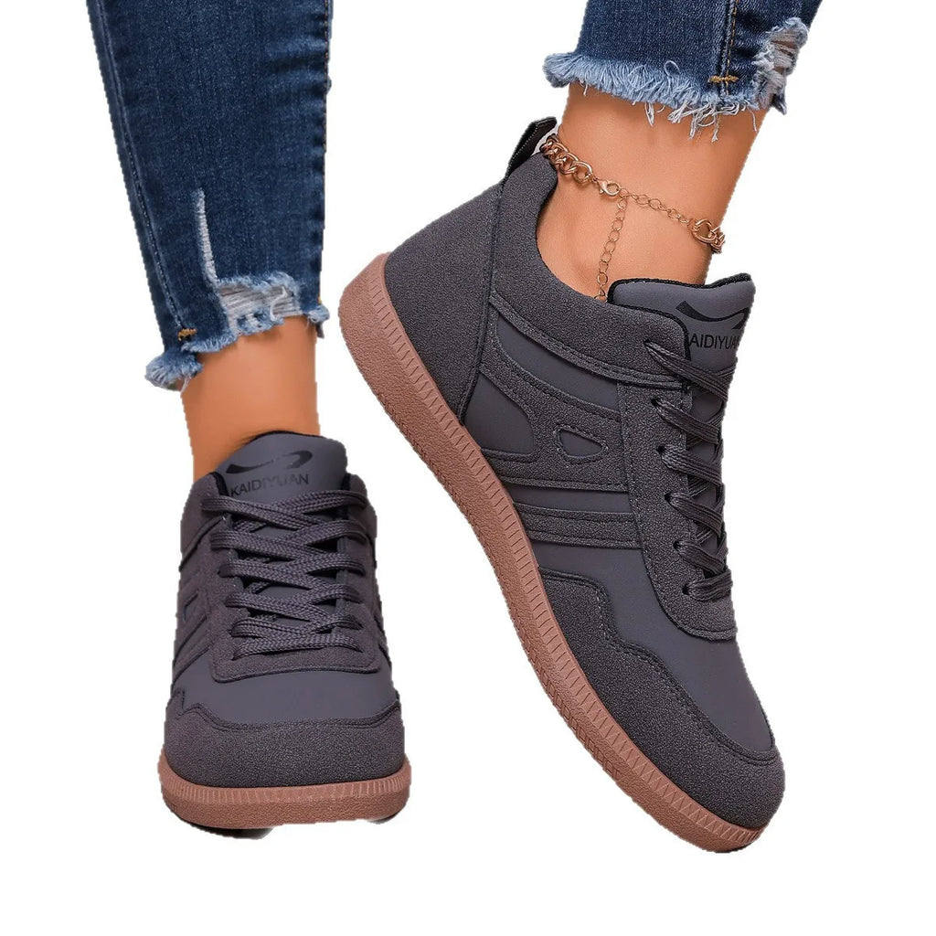 Women's Lace-Up Sneakers – Lightweight Anti-Slip Thick Sole Women's Casual Sneakers Axl