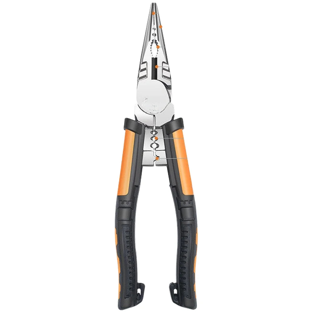 8-Inch Needle Nose Pliers – Wire Stripper, Crimper & Cutter Multi-Function Pliers Axl