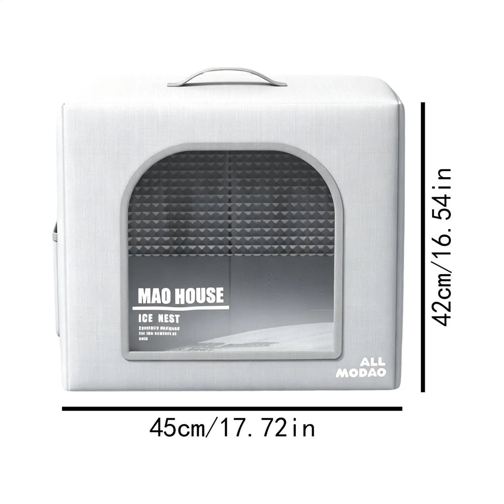 Foldable Cooling Cat & Dog House with 8 Reusable Ice Packs Cooling Pet House Axl