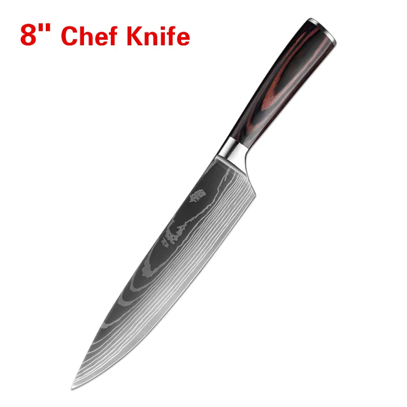 InLeung Damascus Chef's Knife – Sharp Stainless Steel Kitchen Knife Damascus Chef Knife Axl 8 inch chef knife