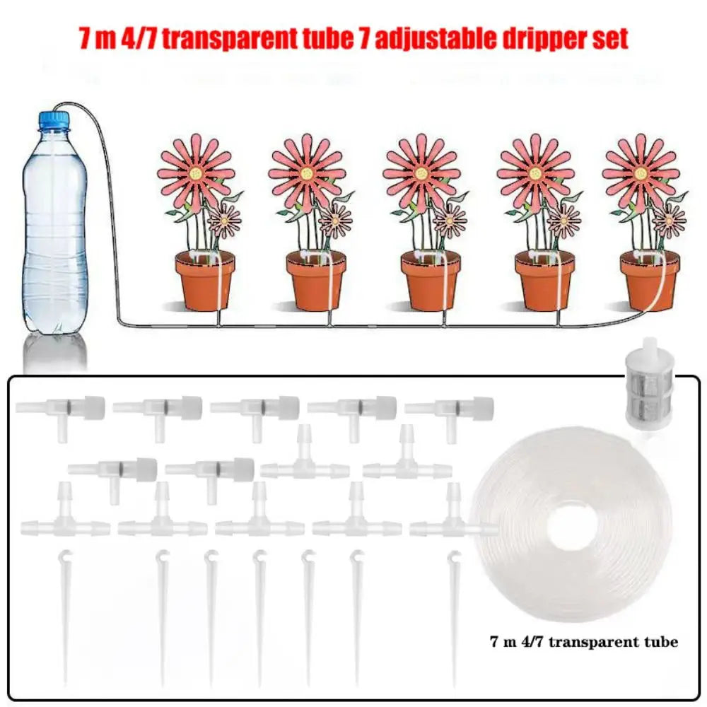 Adjustable Garden Drip Irrigation Kit 10/20/30M | Plant Watering Drip Irrigation Kit Axl 7 m 7 regulator