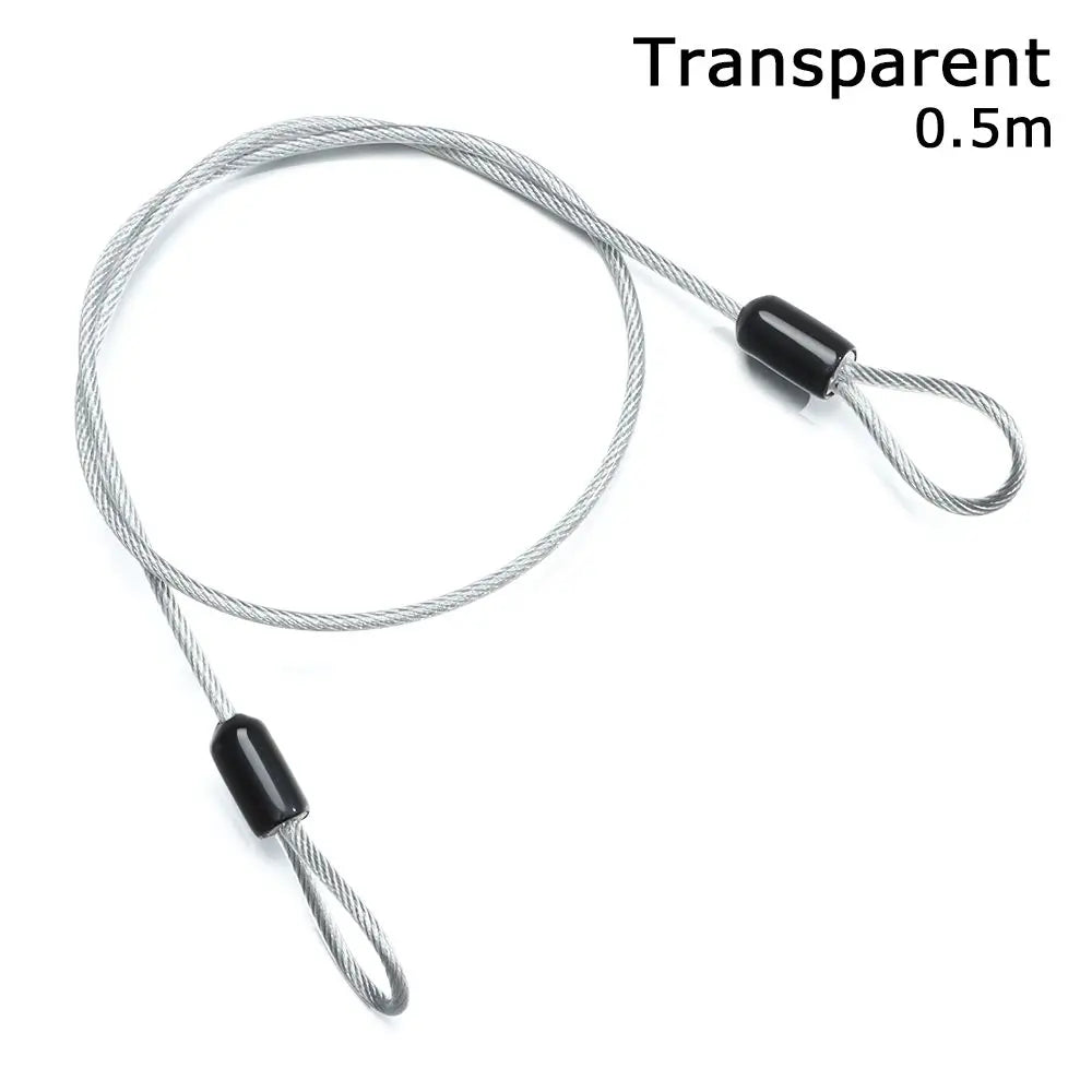 Steel Cable Bike Lock 0.5/1/2m – MTB & Road Bicycle Wire Bicycle Cable Lock Axl Transparent-0.5 m