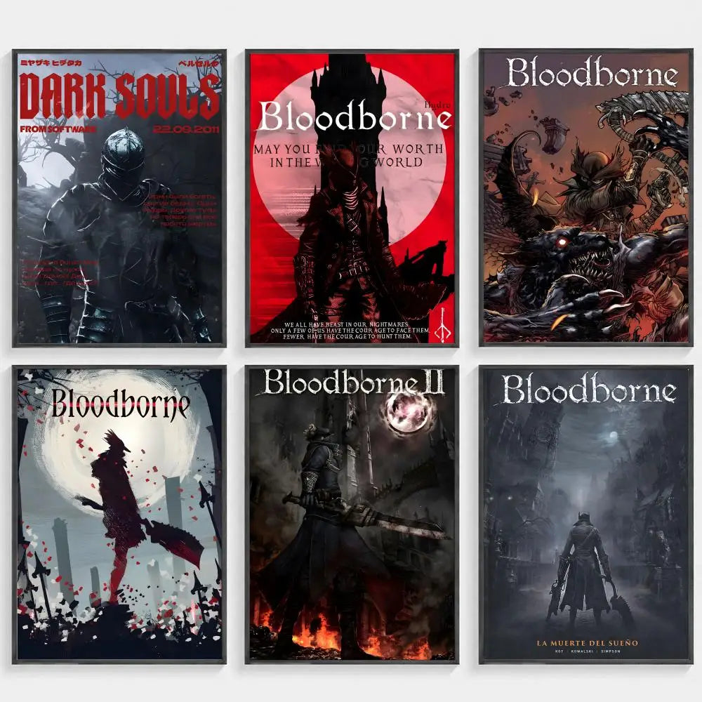 Bloodborne HD Art Poster – Waterproof Sticky Wall Decor Gaming Wall Poster Axl