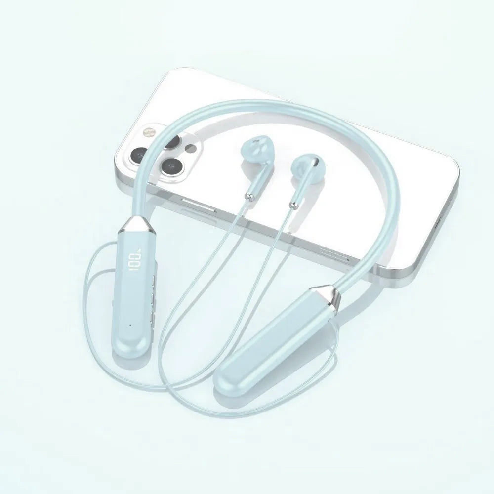 Waterproof Bluetooth Neckband Headphones | Aluminum Alloy ANC Neckband Headphones Axl blue