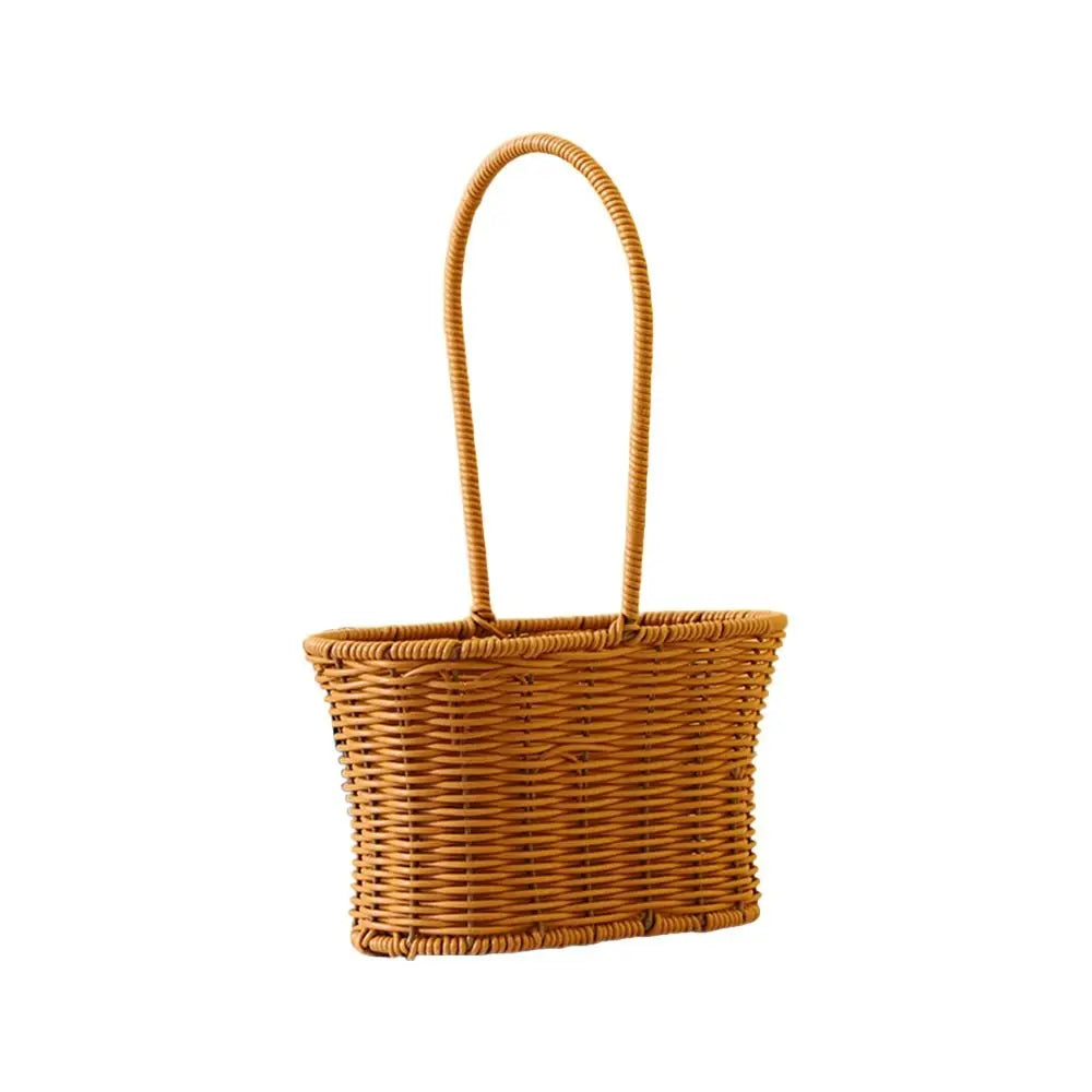 Rattan-Style Woven Storage Basket with Handle | Home Décor Woven Storage Basket Axl 3
